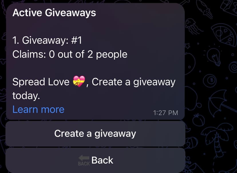 Giveaway Button Screenshot